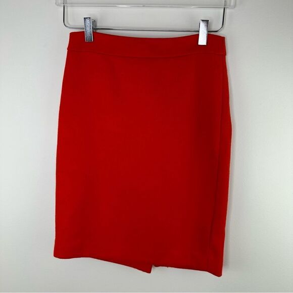 J.Crew No. 2 Pencil Skirt Wool Orange Size 00 Work Office‎ Classic - Picture 1 of 7